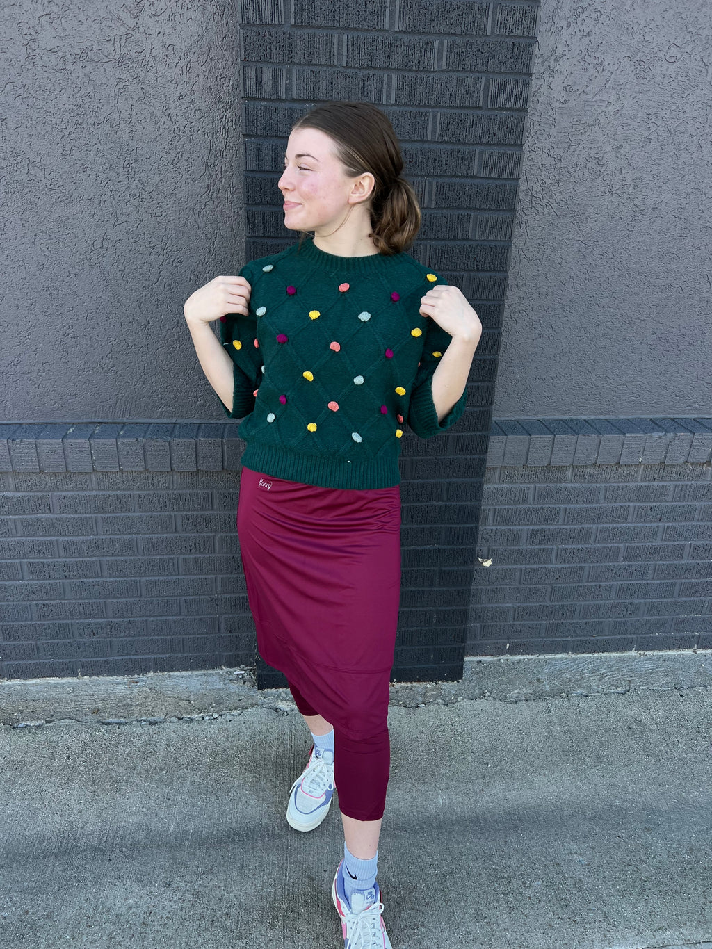 Pom Pom Emerald Sweater